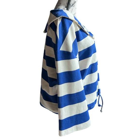Anthropologie Sunday in Brooklyn Collared Structured nautical Crop Top Sz XL - Picture 4 of 7